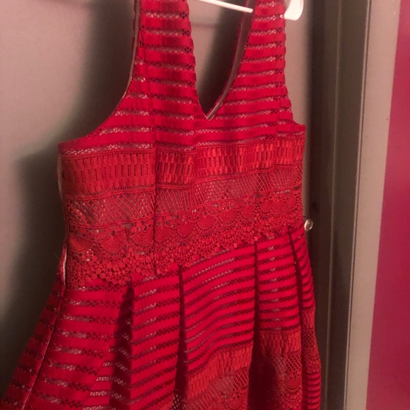 Gorgeous Red Lace ModCloth MIDI Dress - Picture 3 of 3